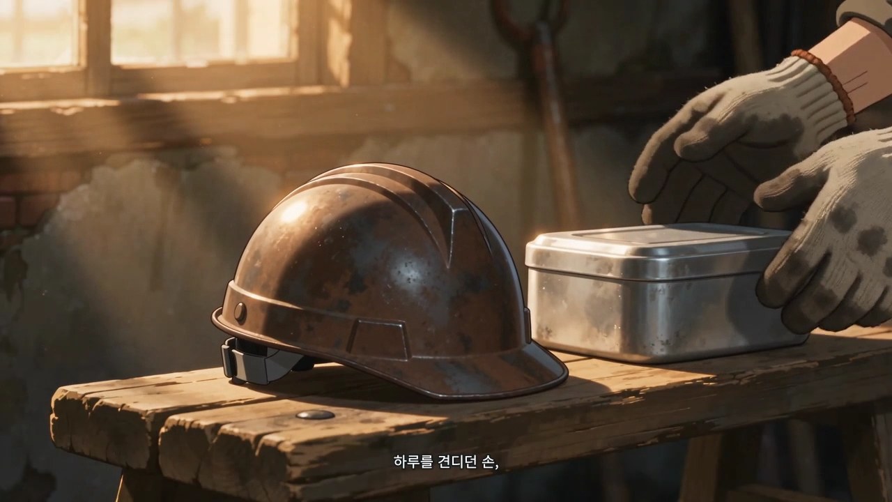 광부의 안전모와 도시락