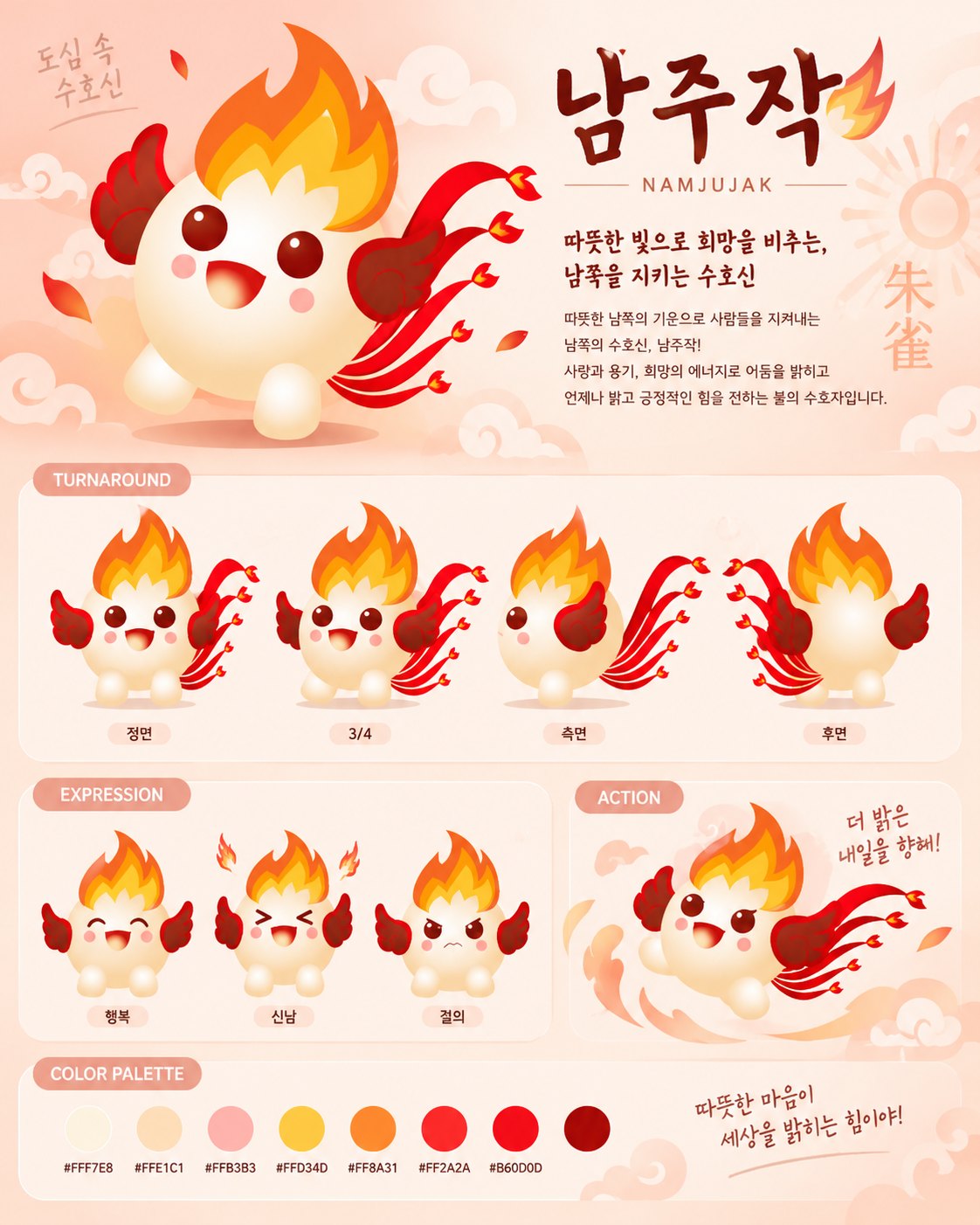 주작 캐릭터 디자인 시트
